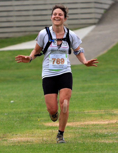 Annika Smail competing in the second race of this year's Triple Crown series at the Kauri Run on the Coromandel Peninsula on Saturday